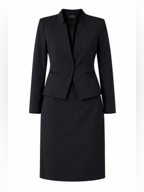 Worthington Black Tailored Blazer and Laura Scott Skirt Minimalist Versatile